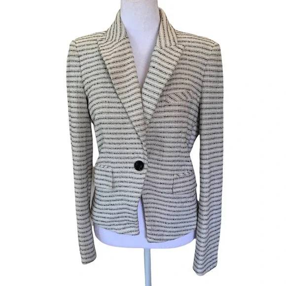 Veronica Beard White and Black Striped Blazer - Picture 8 of 16